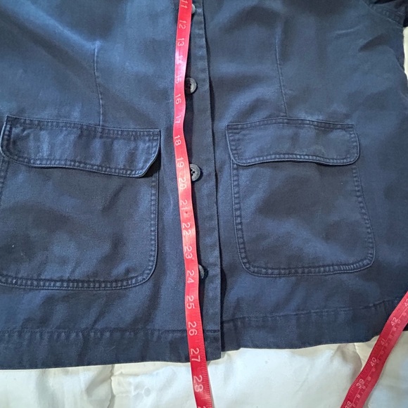 LL Bean Petite Tencel Navy Field Jacket Vintage - Picture 5 of 6